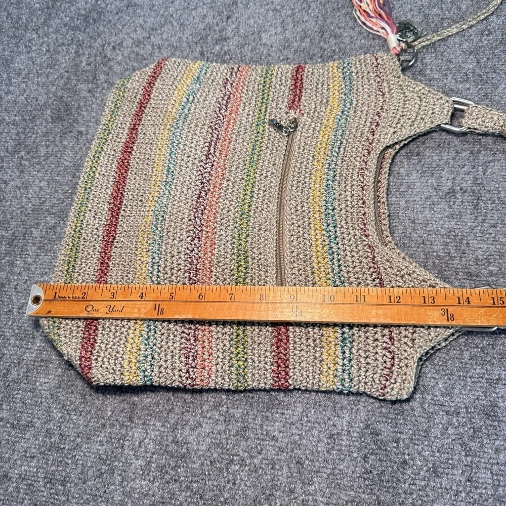 The Sak Belle Tote Shoulder Bag Slouchy Handbag Purse Rainbow Stripe EXTRA CHARM